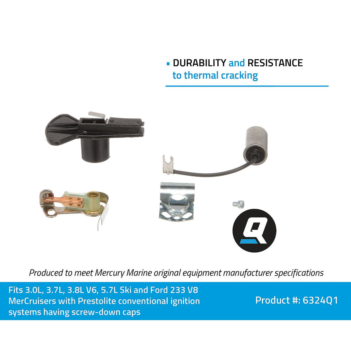 Mercury Mercruiser - Tune Up Kit - Fits Mercruiser 3.0L, 3.7L, 3.8L, 5.7L Tow Sports and Ford 233 with Prestolie Ignition - 392-6324Q1