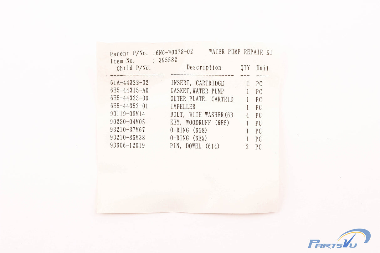 Yamaha - Water Pump Repair Kit - 6N6-W0078-02-00 - 115 130 F115