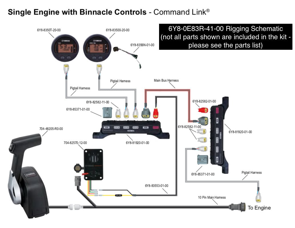 Yamaha - Command Link Single Engine Gauge Kit - Round Two Gauge Kit - 6Y8-0E83R-41-00