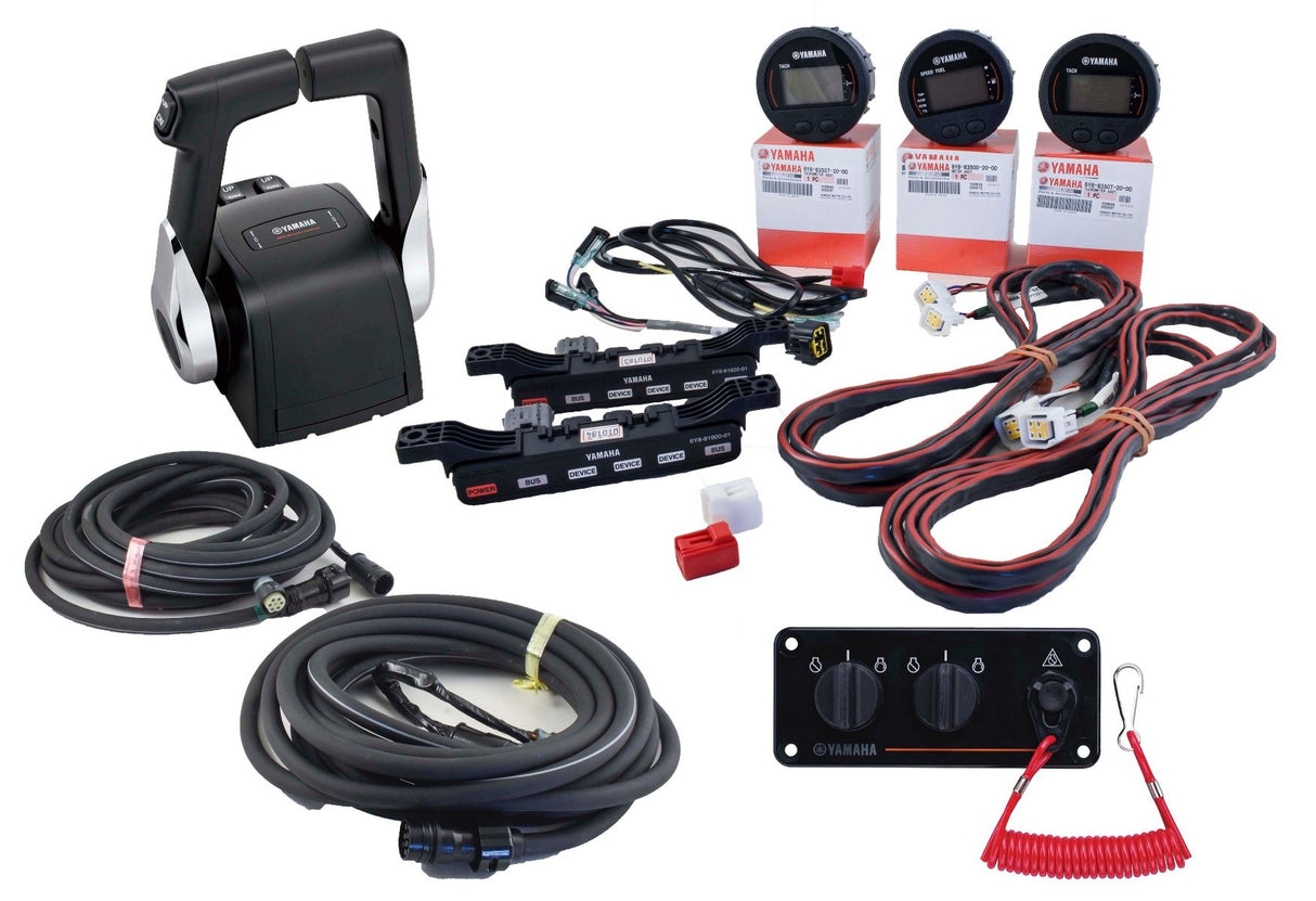 Yamaha - Command Link Twin Engine Gauge Kit with 704 Control Box - Round Three Gauge Kit - 6Y8-0E83R-51-00