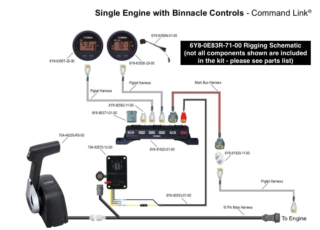 Yamaha - Command Link Single Engine Gauge Kit - Round Two Gauge Kit - 6Y8-0E83R-71-00