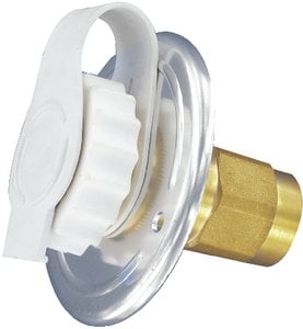Valterra - White Flush Mount FPT Brass Check Valve RV Water Inlet Includes Screws, Putty Tape & Teflon Tape - A010172LFVP