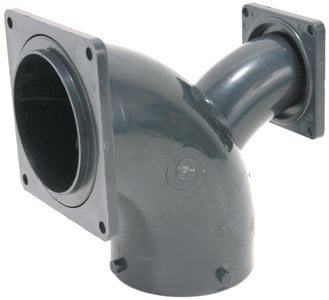 Valterra - T1036 RV Two Way Ell Termination with 3? Bayonet x 3? Rotating Flange x 1-1/2? Rotating Flange - T1036