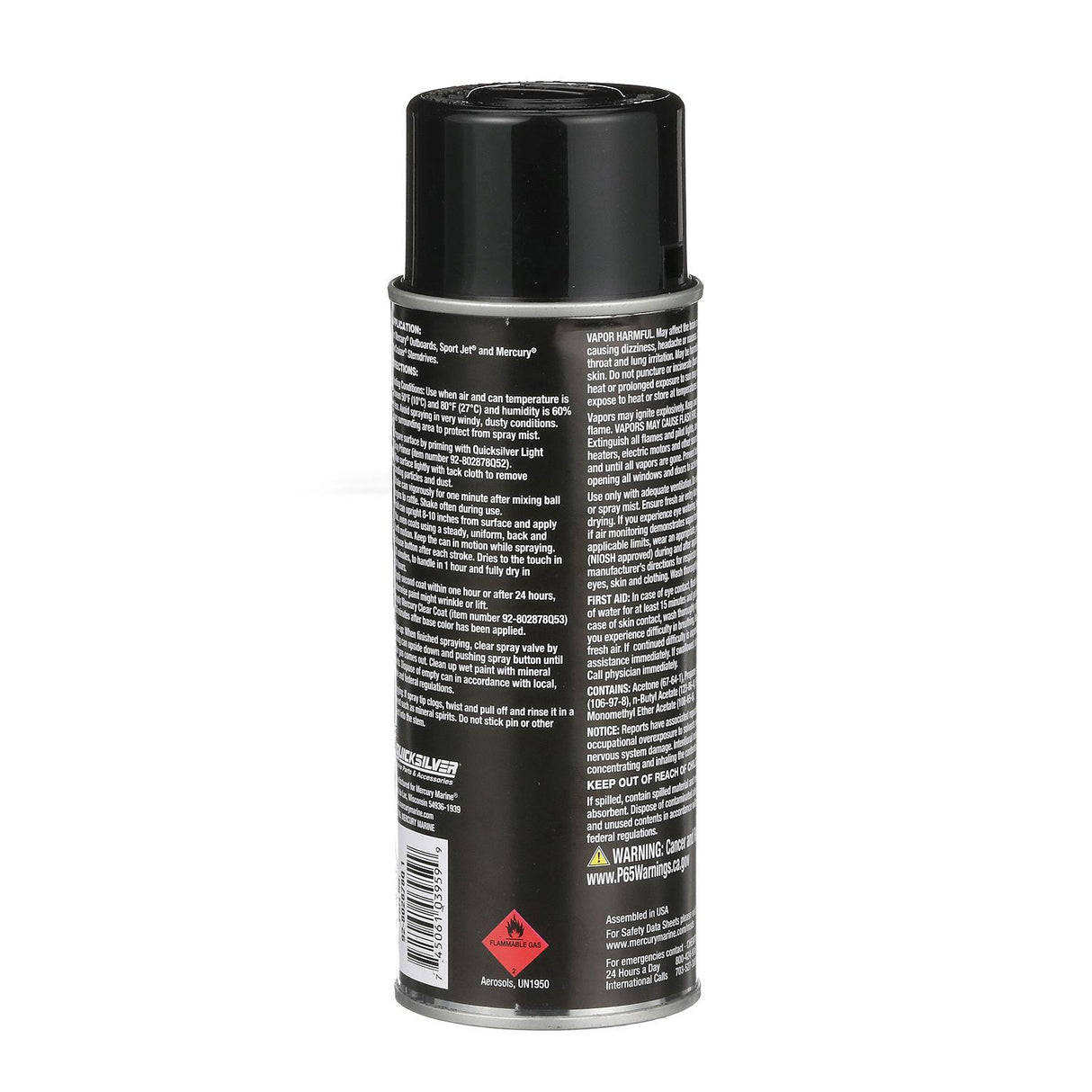 Mercury Quicksilver - Engine Paint - Phantom Black - 12 oz Spray Can - 802878Q1