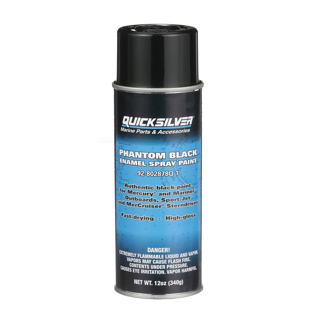 Mercury Quicksilver - Engine Paint - Phantom Black - 12 oz Spray Can - 802878Q1