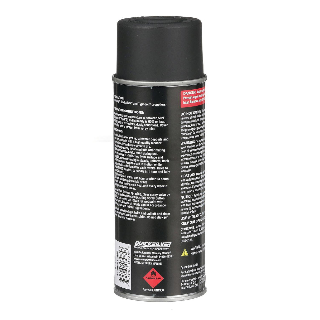 Mercury Quicksilver - EDP Propeller Black Paint - 12 oz Spray Can - 92-802878Q50