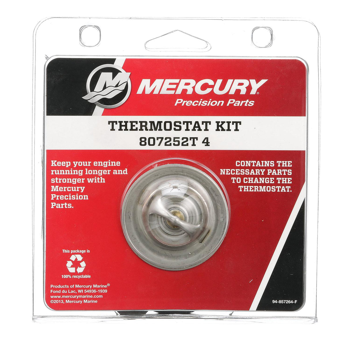 Mercury Mercruiser - Thermostat Kit - Fits 1983-2016 GM V-6 and V-8 Engines - 807252T4