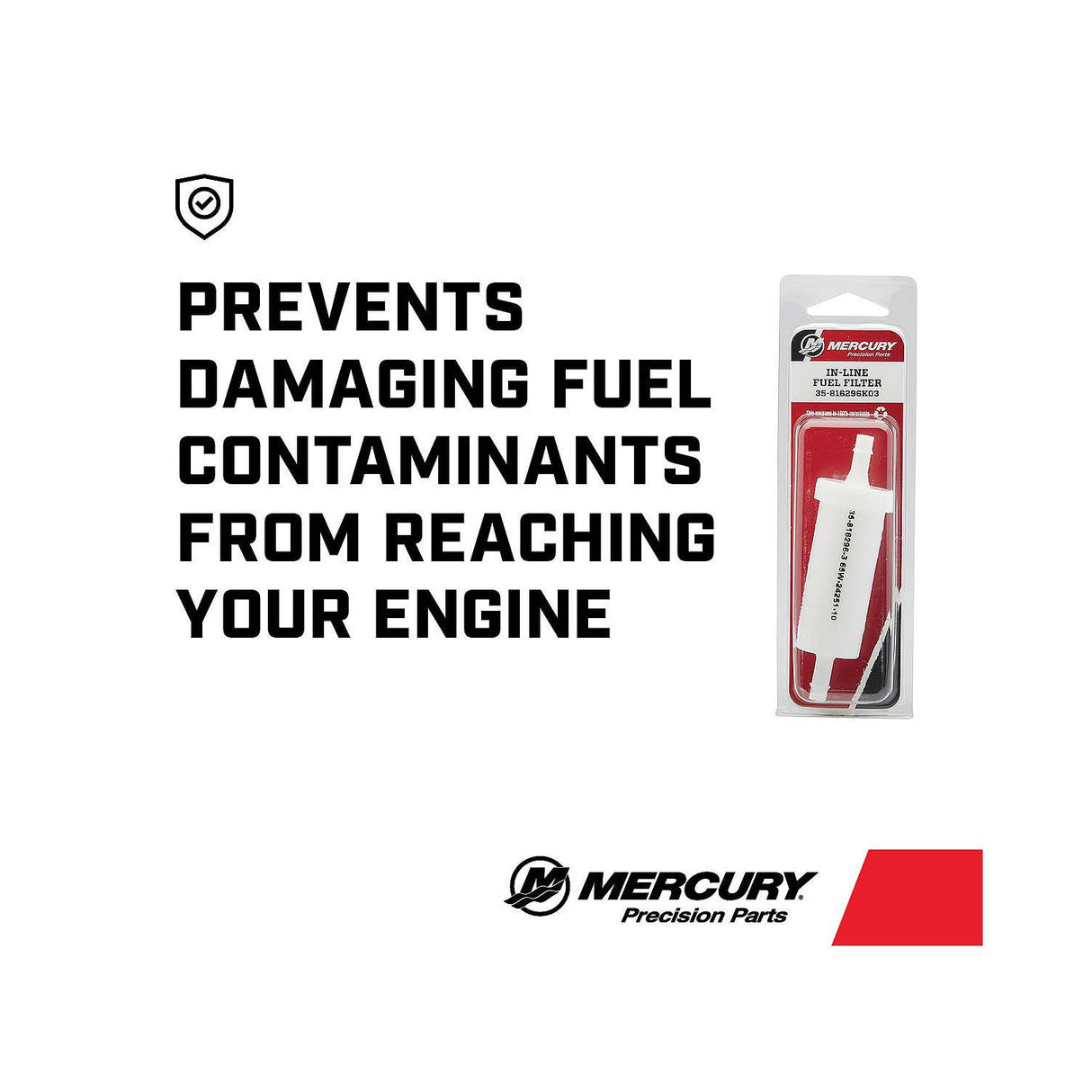 Mercury 35-816296K03 Outboard In Line Fuel Filter 1/4" ID - Fits 8/9 HP - 9/15 HP Four Stroke