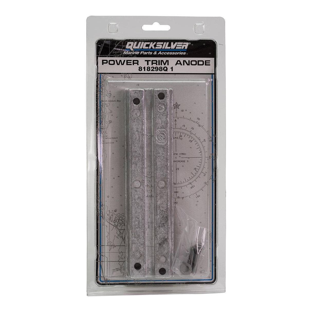 Mercury Quicksilver 818298Q1 Outboard Aluminum Power Trim Anode - Fits Mercury/Mariner Four Stroke 30 - 40 - 50 - 55 - 60 ‑ 75 - 90 - 100 ‑ 115 - 125 HP - V‑6 and OptiMax Outboard Engines