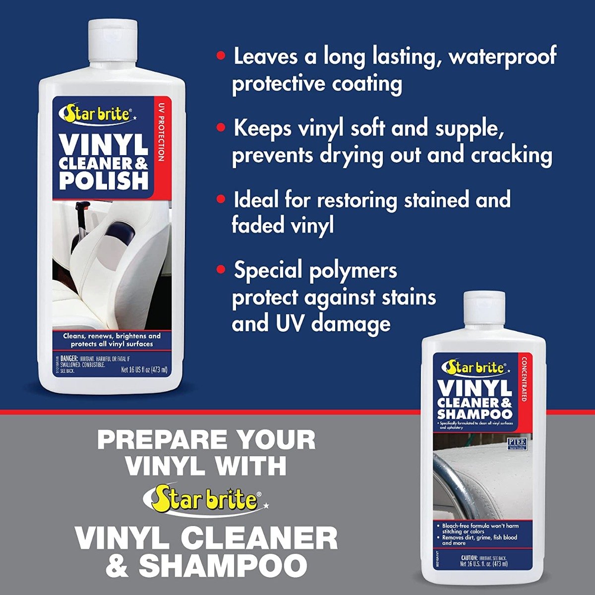 Starbrite - Vinyl Cleaner & Polish - UV Protection - 16 oz. - 91016