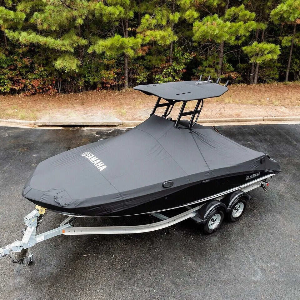 Yamaha Boat Fiberglass T-Top Mooring Cover - 222 FSH SPT E - Black - 2023 - MAR-22FSH-MC-23