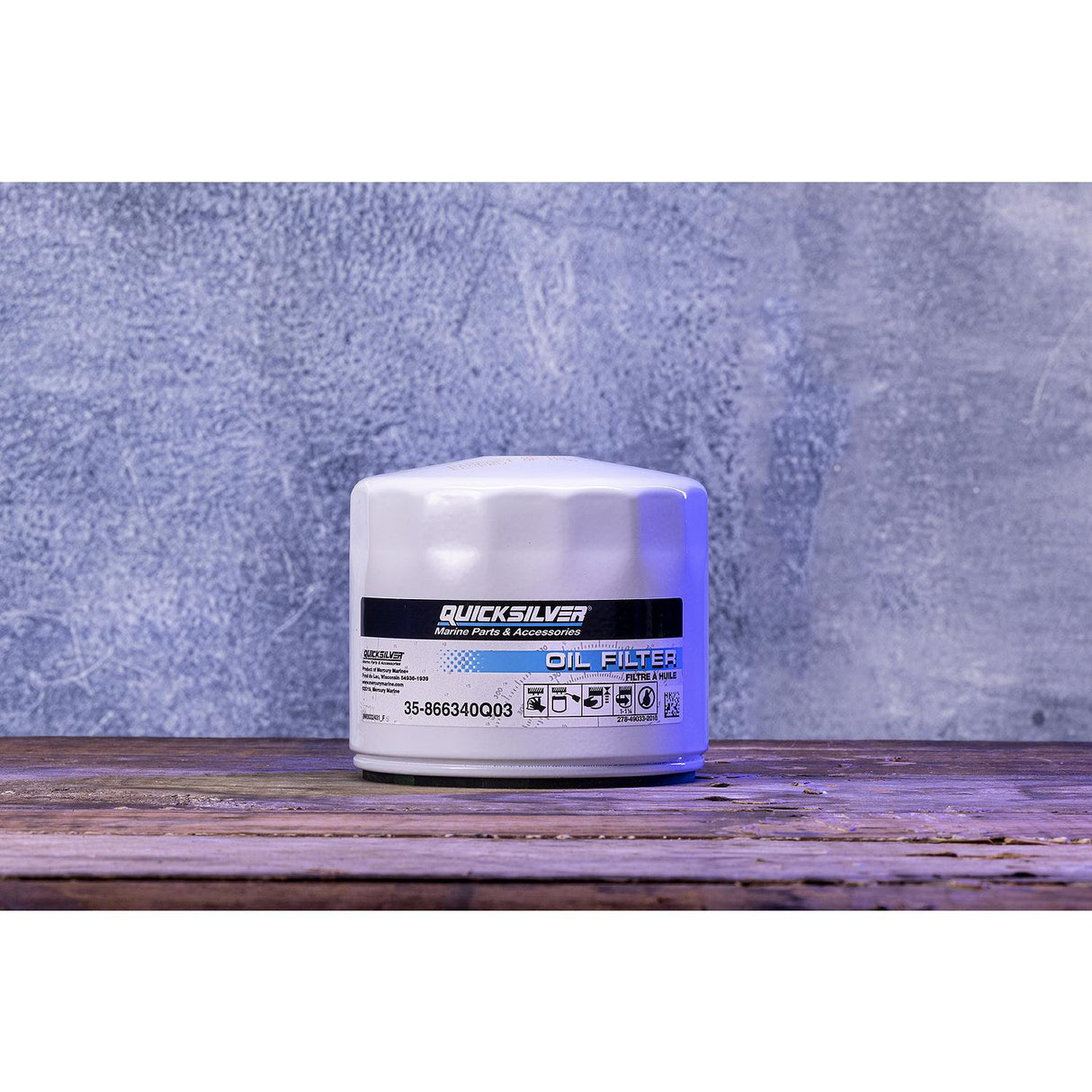 Mercury Quicksilver - Oil Filter - Fits MCM/MIE GM Engines, Except V‑6 Models w/Oil Filter Mounted on the Engine Block - 35-866340Q03