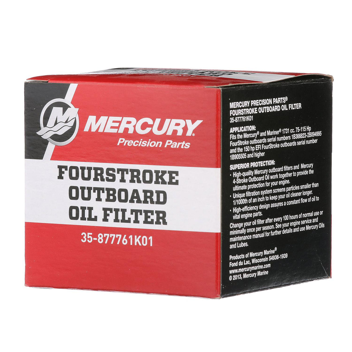 Mercury Outboard Oil Filter 75 80 90 100 115 EFI 135 150 4-Stroke - 35-877761K01