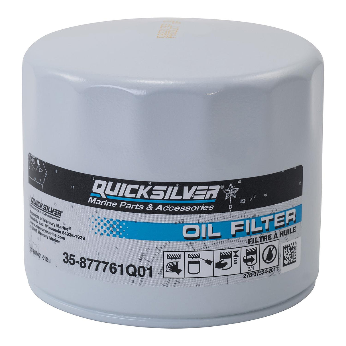Mercury Quicksilver 35-877761Q01 Outboard Oil Filter - Fits 75 - 90 - 115 EFI Four Stroke Outboard