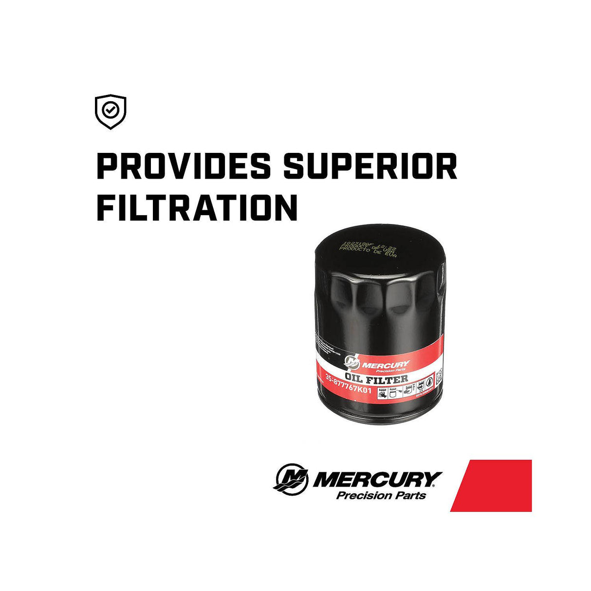 Mercury Outboard Four Stroke Oil Filter - Fits 135 - 150 - 175 - 200 HP Verado - 35-877767K01