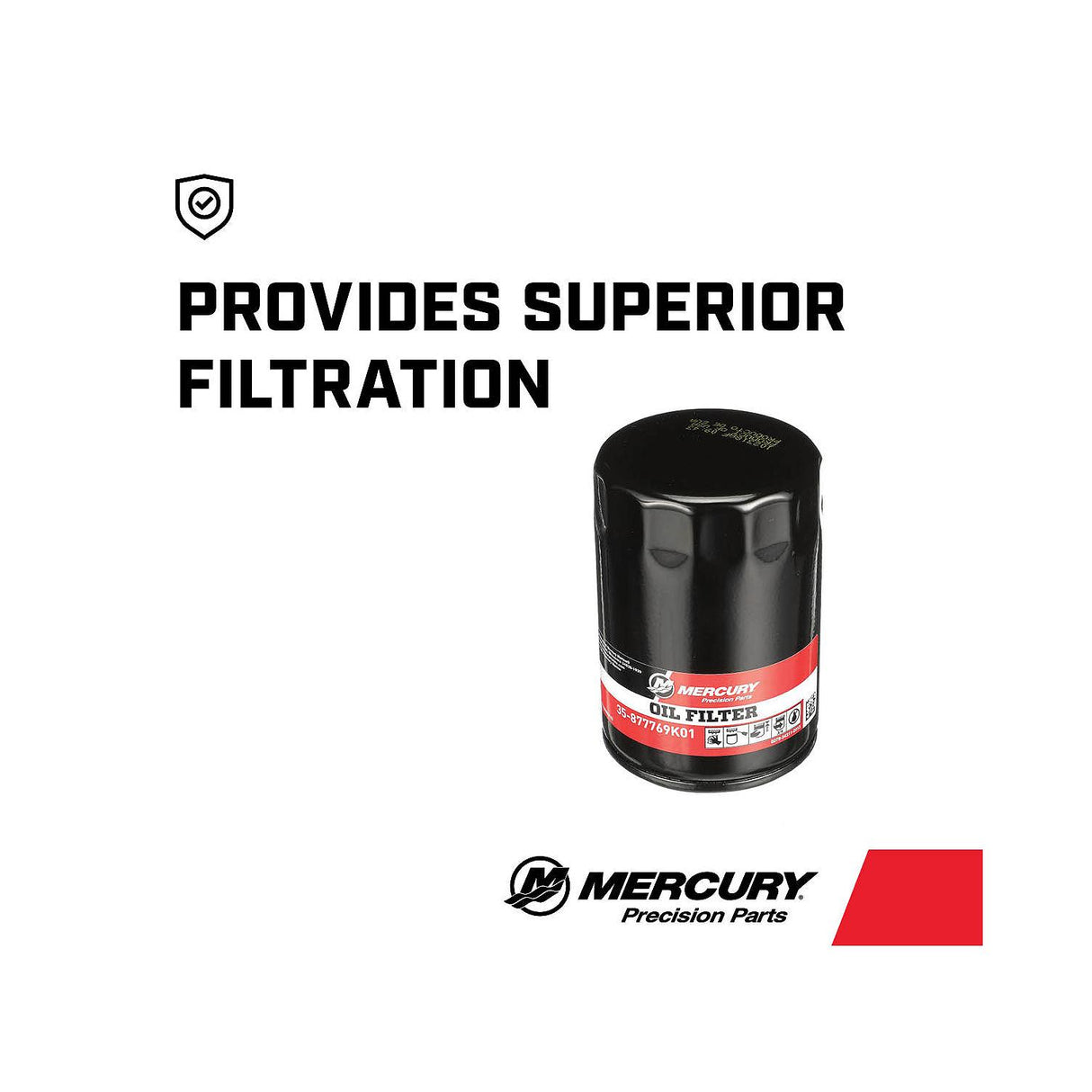 Mercury Outboard Oil Filter - Fits 200 - 225 - 250 - 275 - 300 - 350 - 400 Verado Pro SCI - 35-877769K01