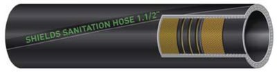 Shields - Premium Rubber Flexible Sanitation Hose - Series 101 - Kink Resistant 1-1/2" x 50' - 1011120
