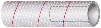 Shields Hose - Hose - Clear Reinforced PVC Tubing With Red Tracer - Series 162 - 1620386