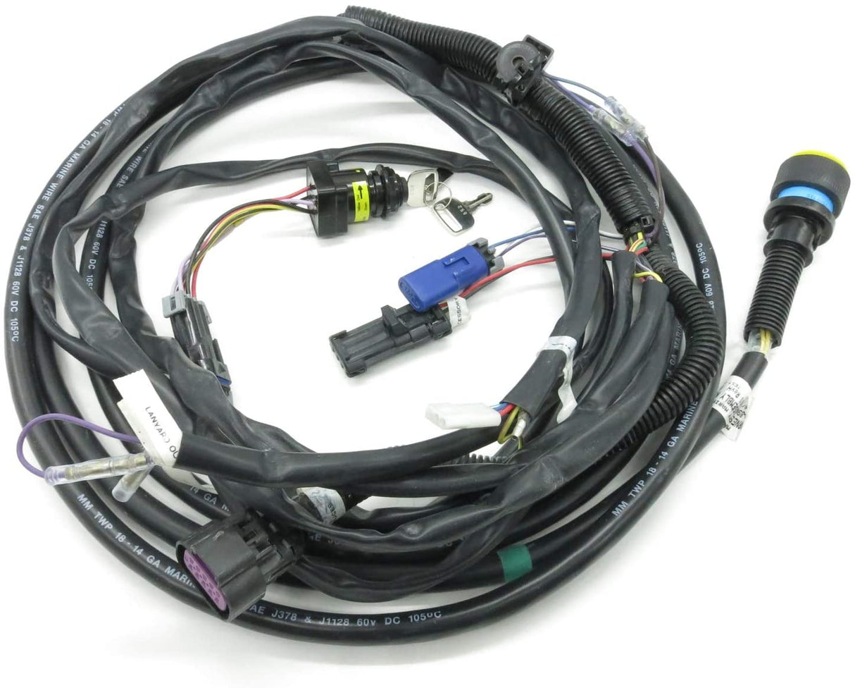 Mercury - Key Switch with Harness - Engine to Helm - Non DTS - 14 Pin - 8 Ft - Fits 2006 and Newer Non DTS Outboards from 25 to 250 HP 14 Pin Connectors & All MCM/MIE Engines w/14 Pin Connectors - 84-896537K08
