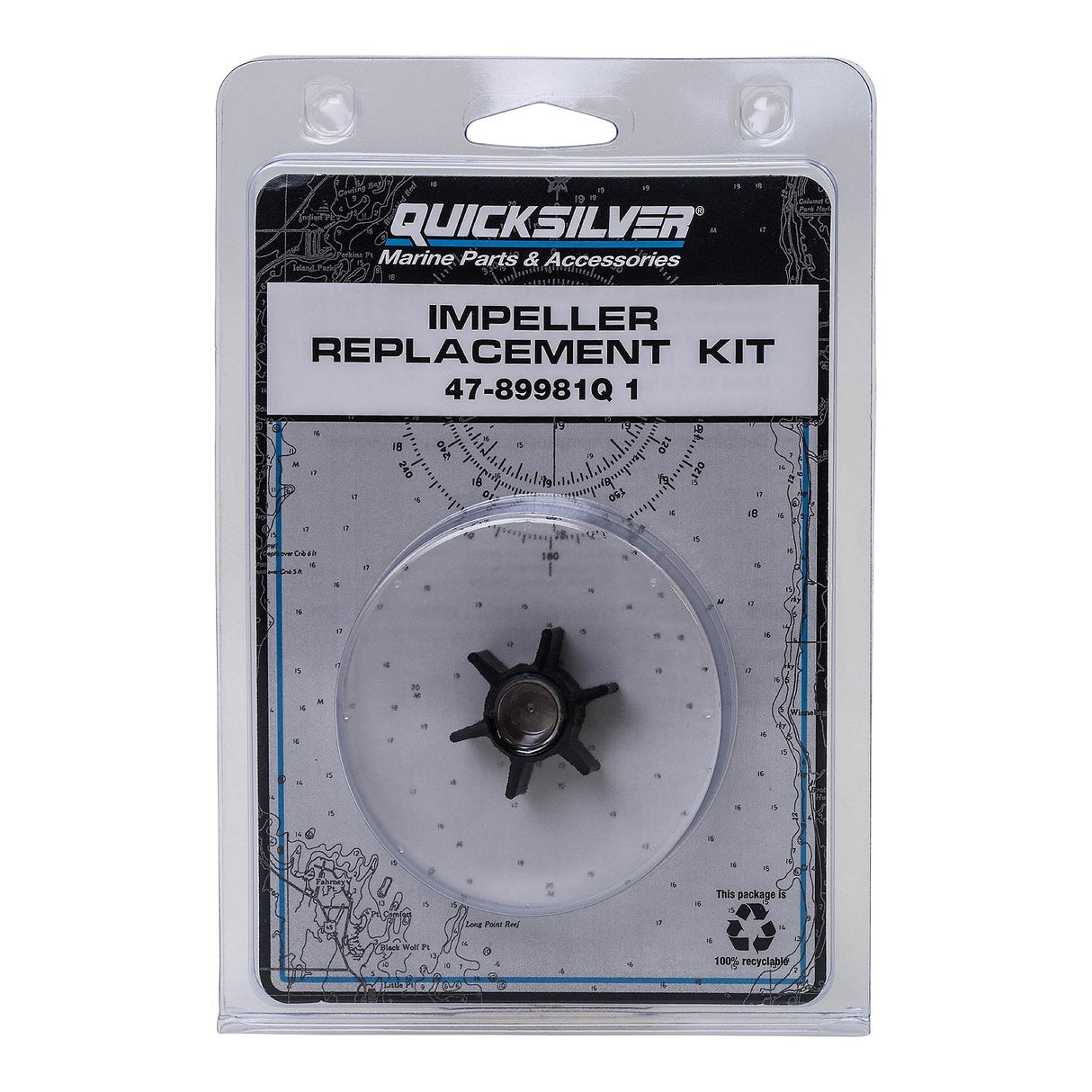 Mercury Quicksilver - Water Impeller Repair Kit - Fits Mercury/Mariner 4 HP, Model 75 & Model 110/9.8 HP with .456 inch Diameter - 47-89981Q1