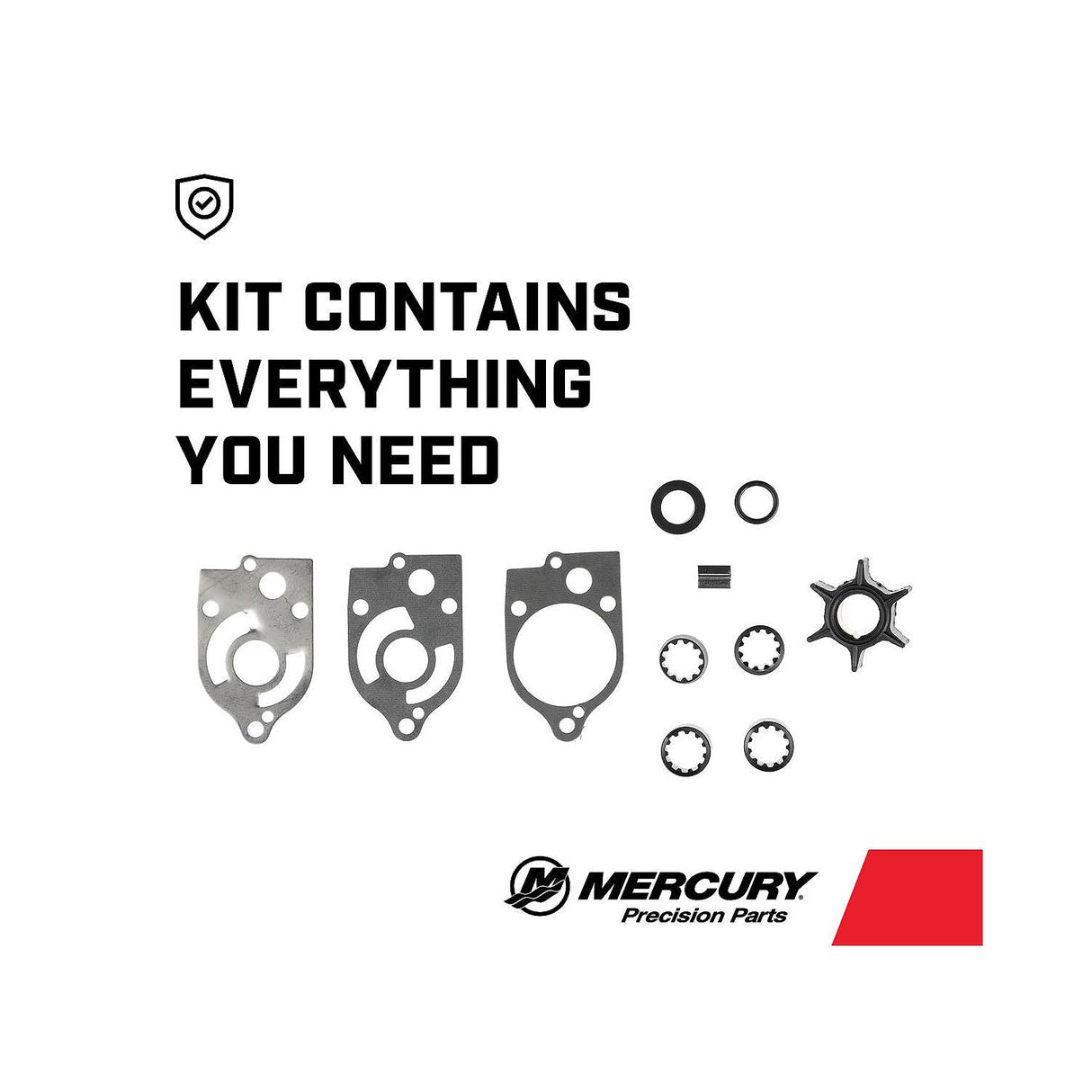 Mercury 47-89983T1 Outboard Water Impeller Repair Kit - Fits 30 JET - 35 - 40 - 45 - 50 - 60 - 70 HP