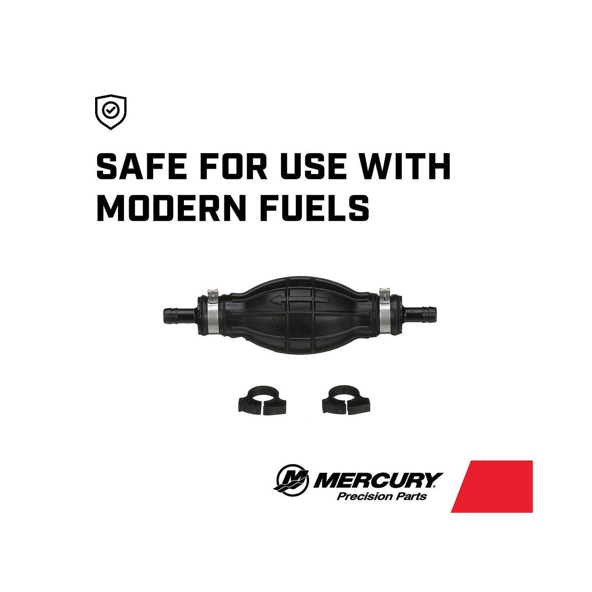 Mercury Marine Primer Bulb - Fits 5/16" & 3/8" Inner Diameter - Includes Hose Clamps - 8M0061876