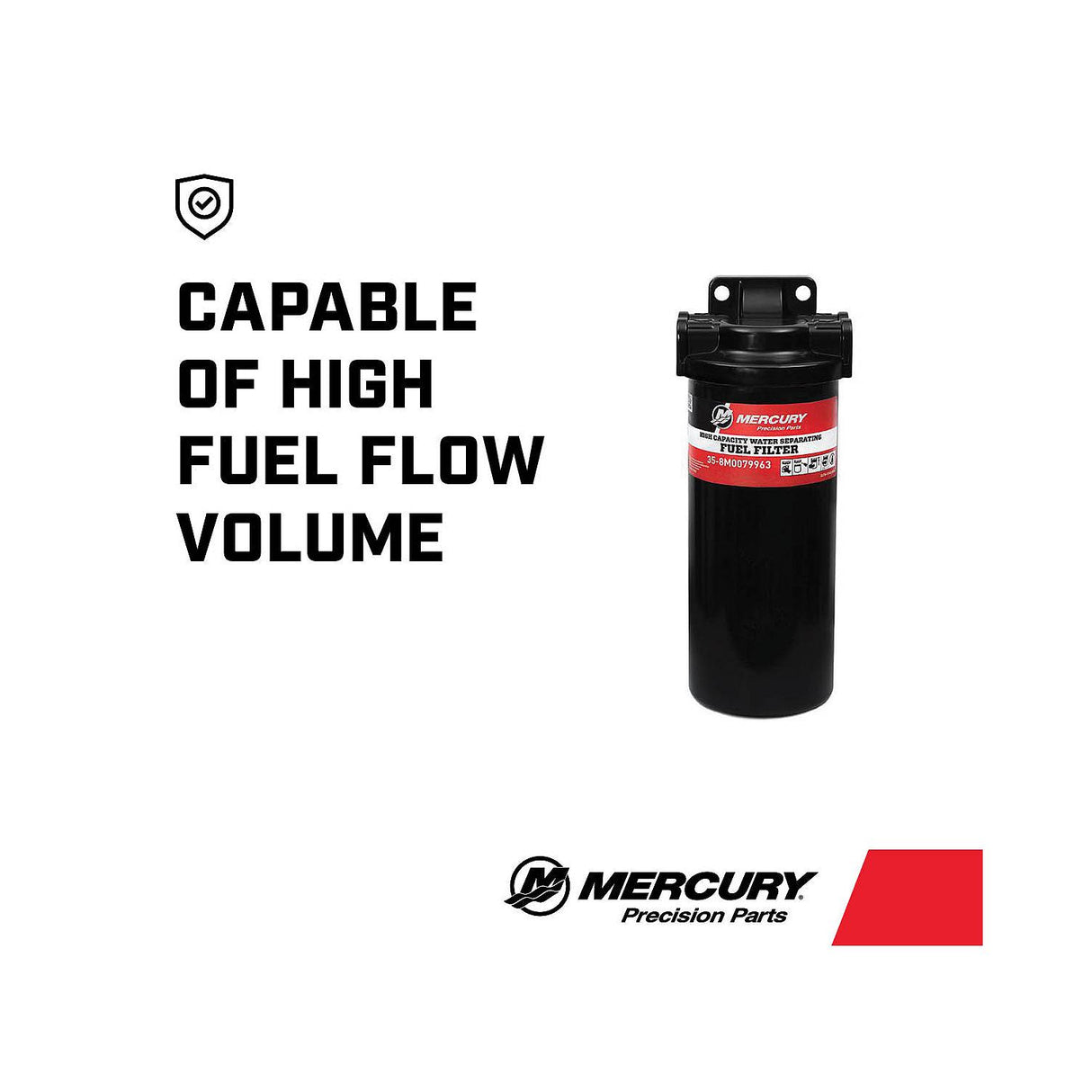 Mercury - Water Separating Fuel Filter Kit - Fits 2-cycle / 4-stroke Outboards, Gasoline / Diesel Stern Drive & Inboard Engines - 35-8M0082291