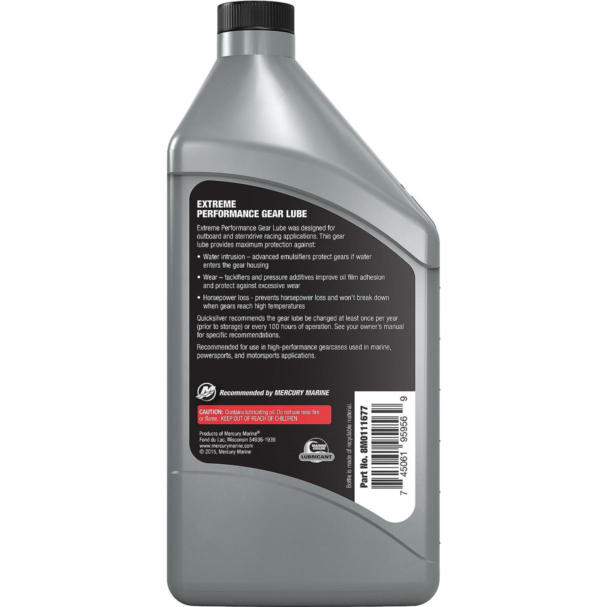 Mercury Quicksilver - Gear Oil - SAE 85W90 Extreme Performance - 32 ounce - 92-8M0111677