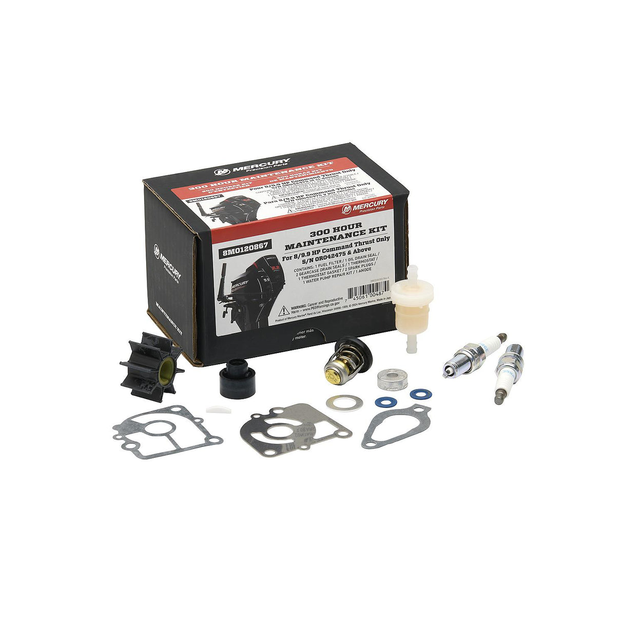 Mercury - 300 Hour Service Kit for 8 & 9.9 HP Command Thrust Bigfoot (Serial Number 0R042475 & Above) - 8M0120867