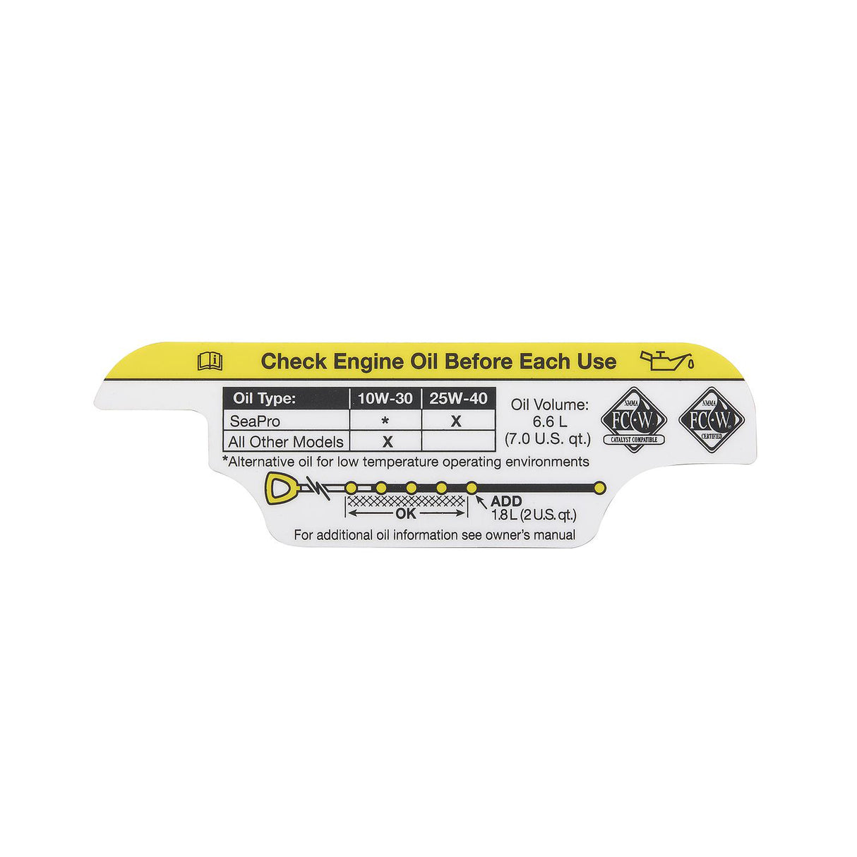 Mercury - Decal check oil - 37-8M0142570