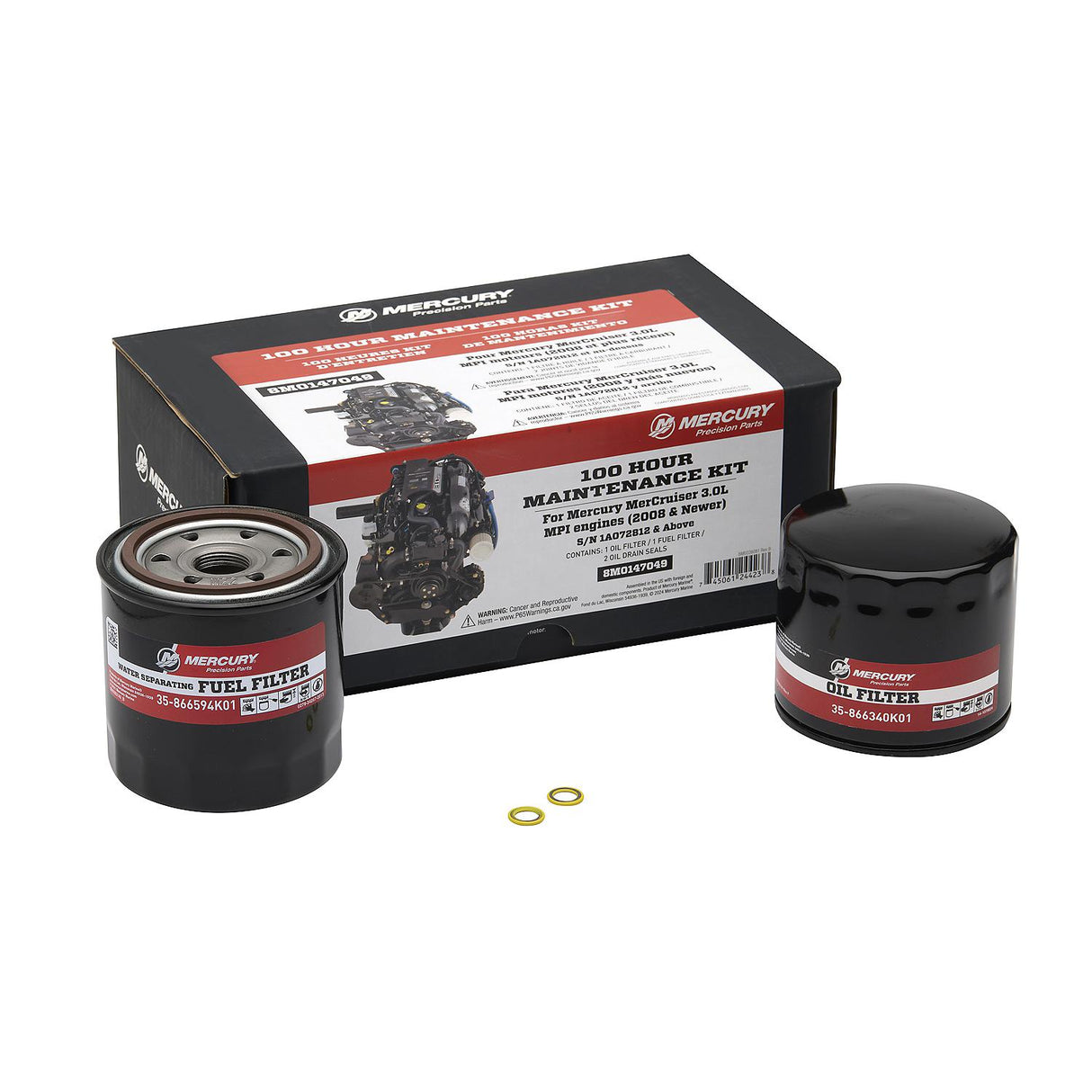 Mercury 3.0L MPI Mercruiser 100 Hour Maintenance Kit - 8M0147049 - 2008-Current