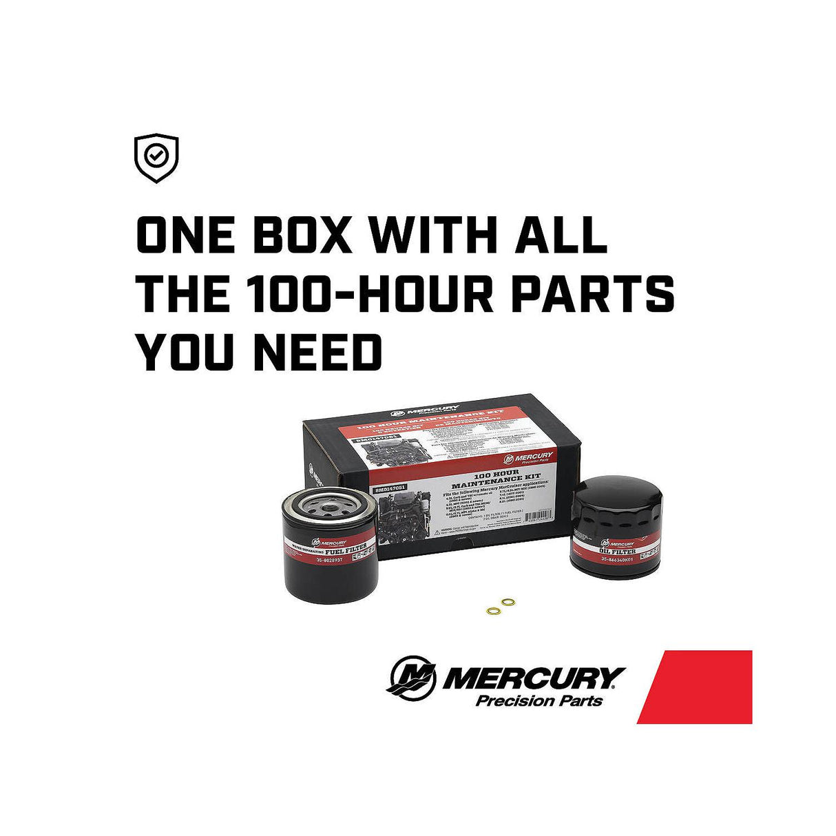 Mercury GM V6 V8 Mercruiser 100 Hour Service Kit - 8M0147051 - 1977-Current