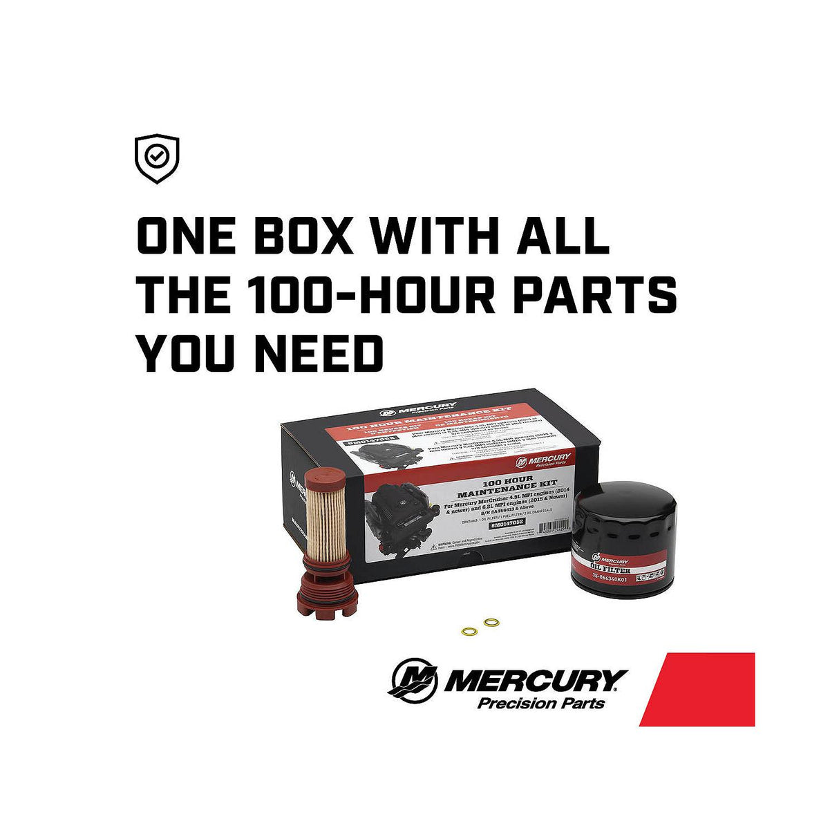 Mercury 4.5L 6.2L Mercruiser 100 Hour Service Kit - 8M0147052 - 2014-Current