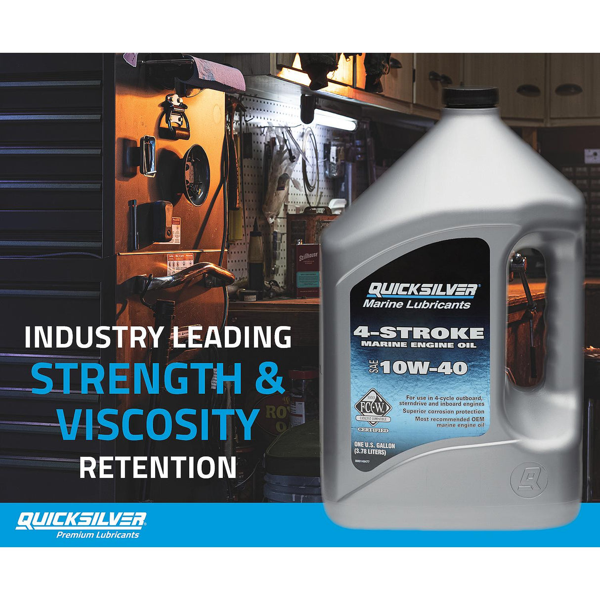 Quicksilver 10W-40 Marine Engine Oil - 92-8M0148477