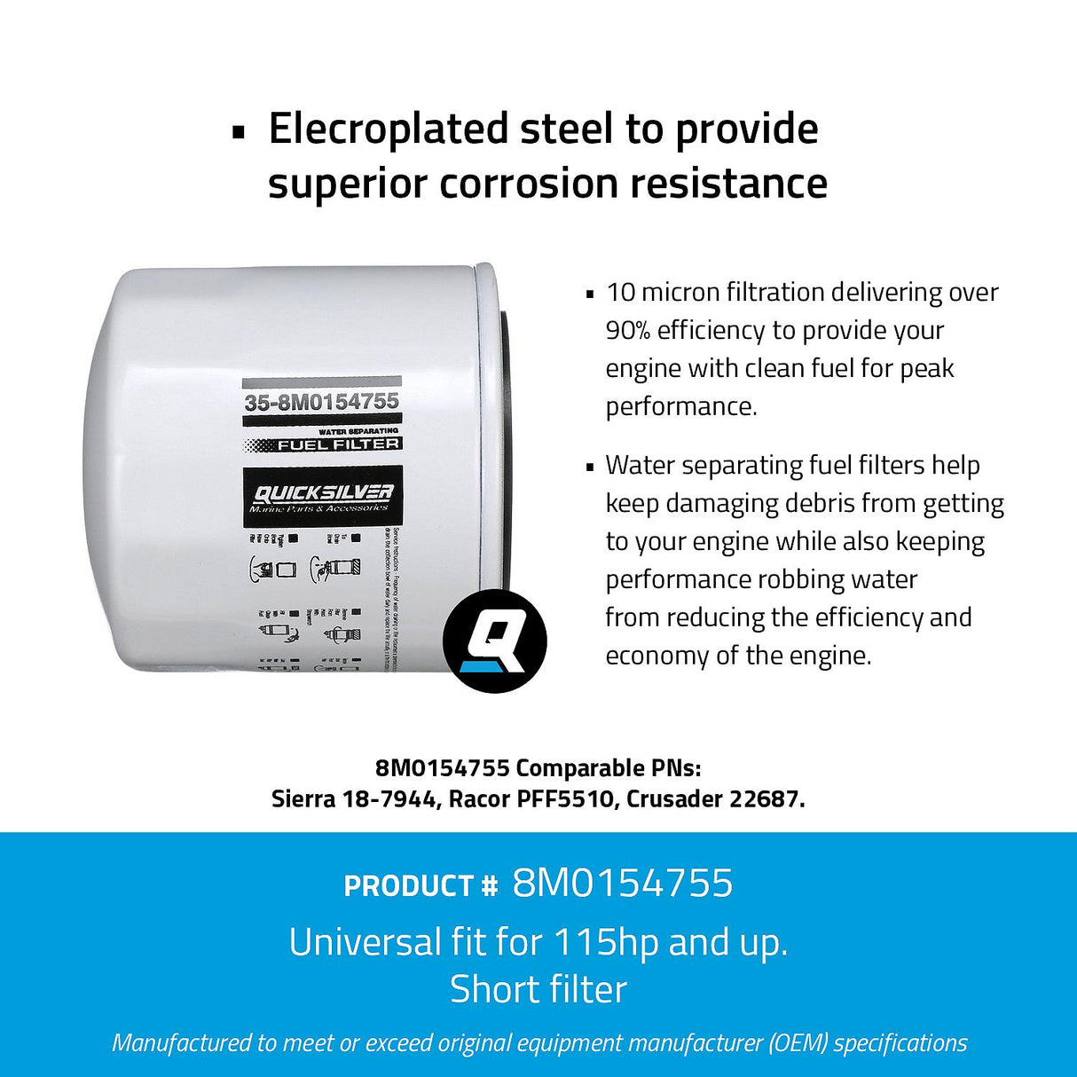 Mercury - WA FILTER WATER SEP 10M SHORT - 8M0154755