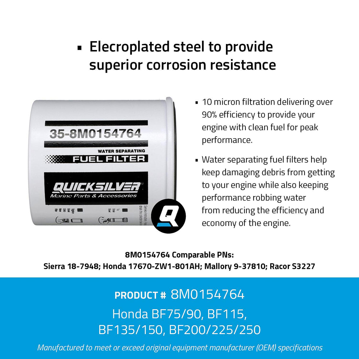 Mercury - WA FUEL FILT 10 MIC RAC S3227 - 8M0154764