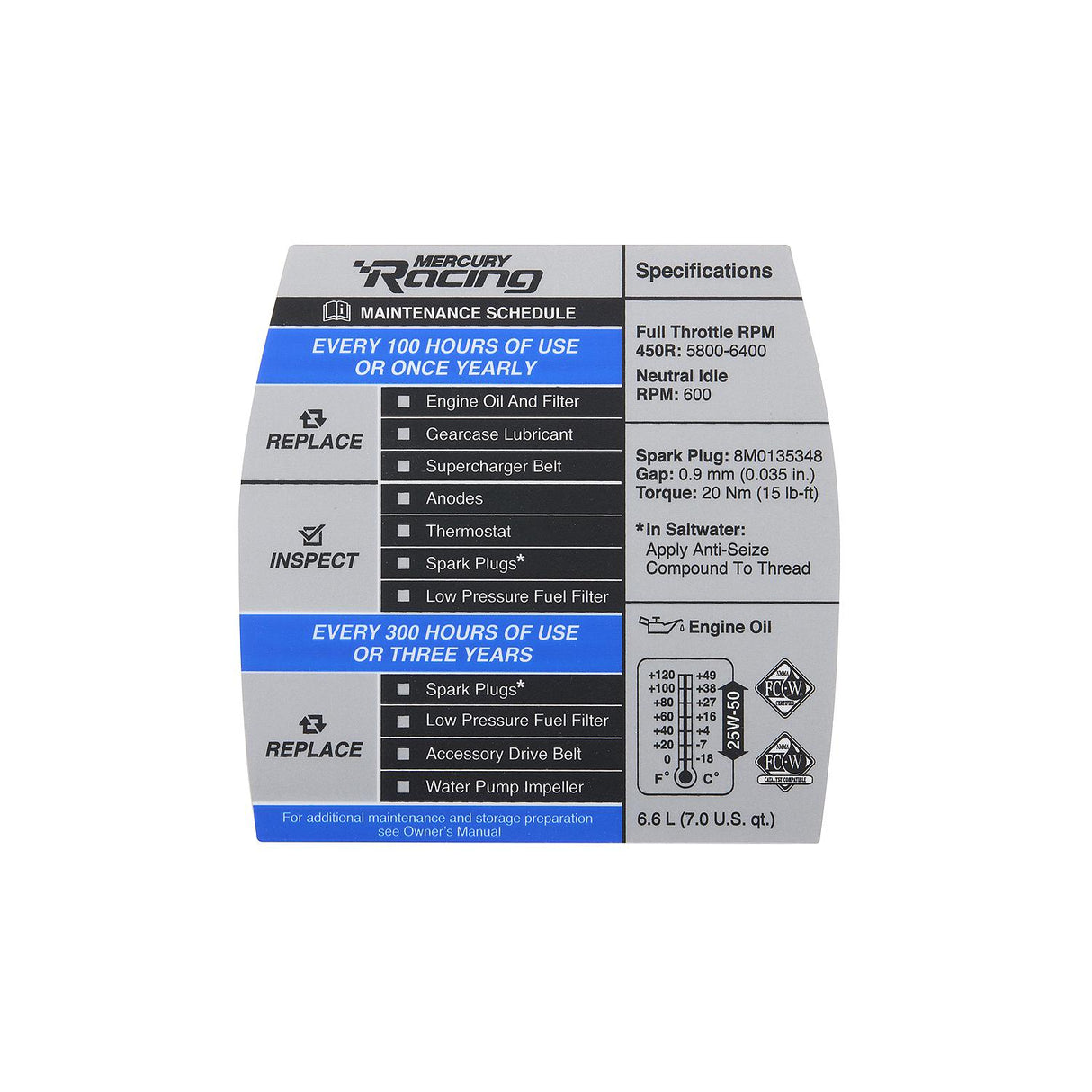 Mercury - Decal maintenance - 37-8M0159602