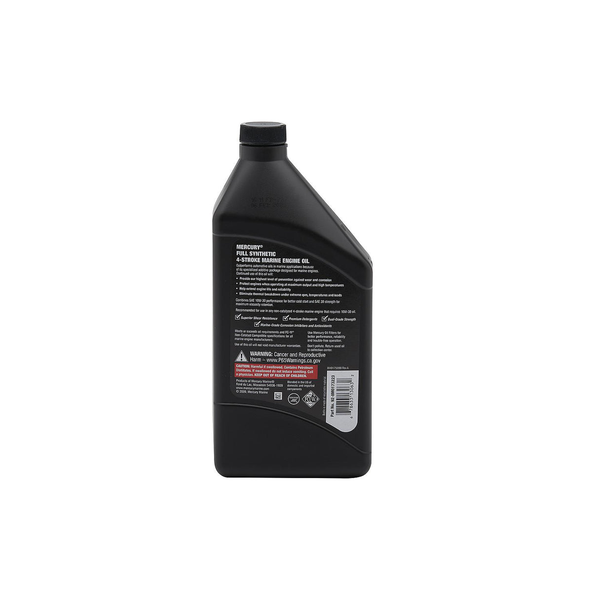 Mercury Full Synthetic 4 Stroke 10W 30 Marine Engine Oil - Quart - 92-8M0173223