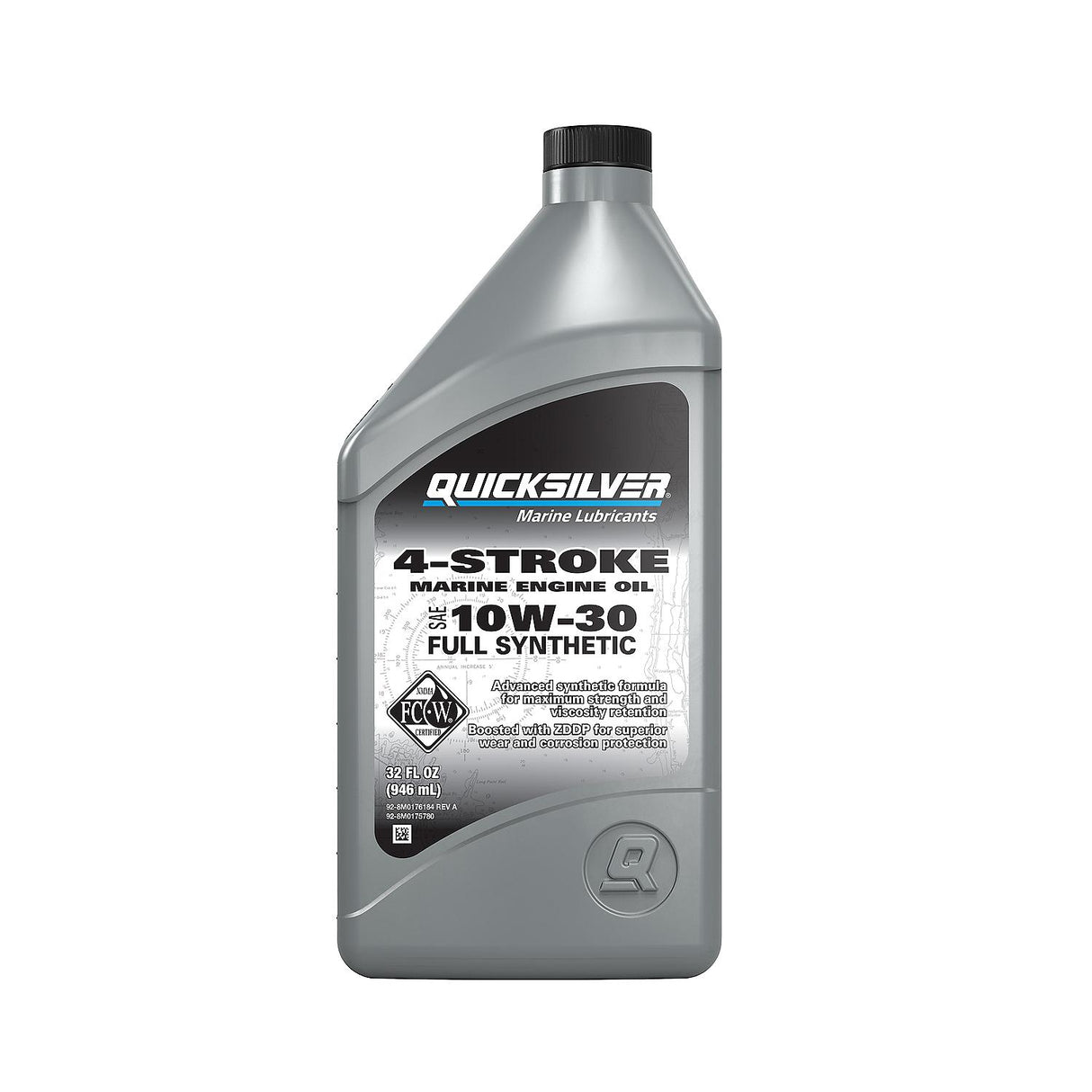 Quicksilver 10W-30 Full Synthetic Marine Engine Oil - Quart - 92-8M0175780