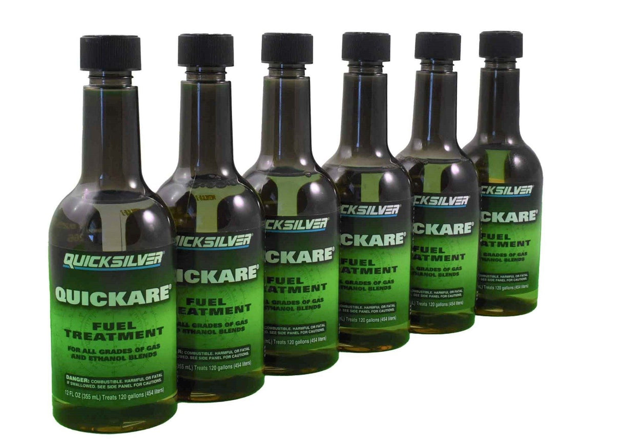 Quicksilver Quickare Fuel Treatment Additive - 12 oz. - 92-8M0047920 - 6-Pack