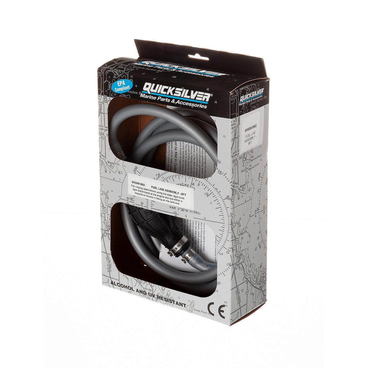 Mercury Quicksilver - Fuel Line Assembly - 8 Ft - Fits Varying Applications Using Older Style Twist Type Disconnects - 32-8M0061882