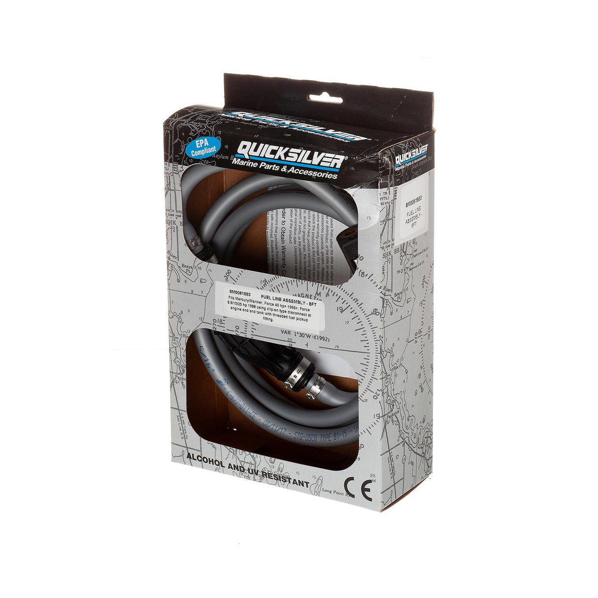 Mercury Quicksilver - Fuel Line Assembly - 8 Ft - Fits Force 40 HP and Larger, Force 9.9/15/25 HP & Mercury/Mariner Outboards - 32-8M0061883