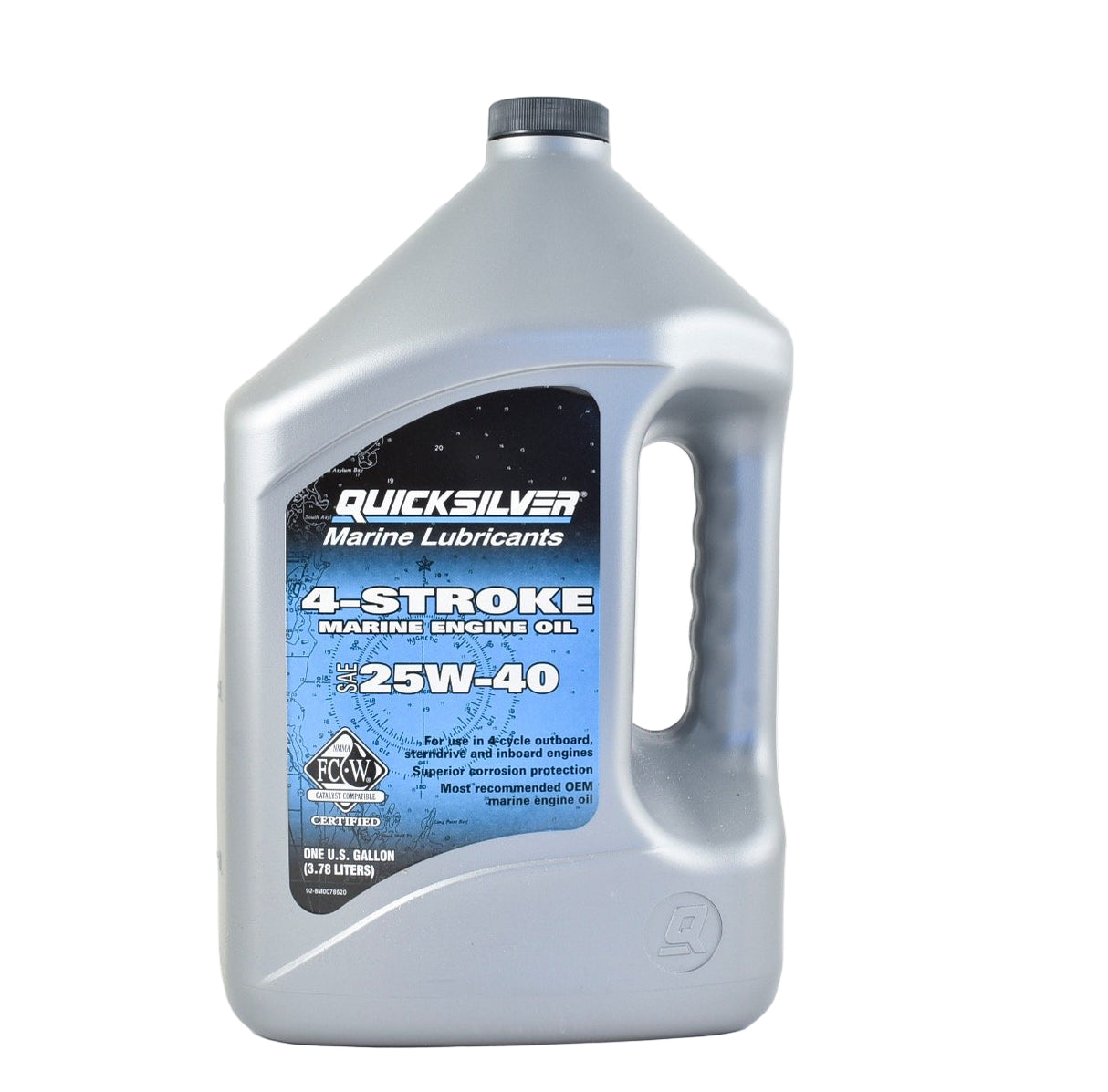 Quicksilver 4-Stroke 25W40 Marine Engine Oil - Gallon - 92-8M0078620