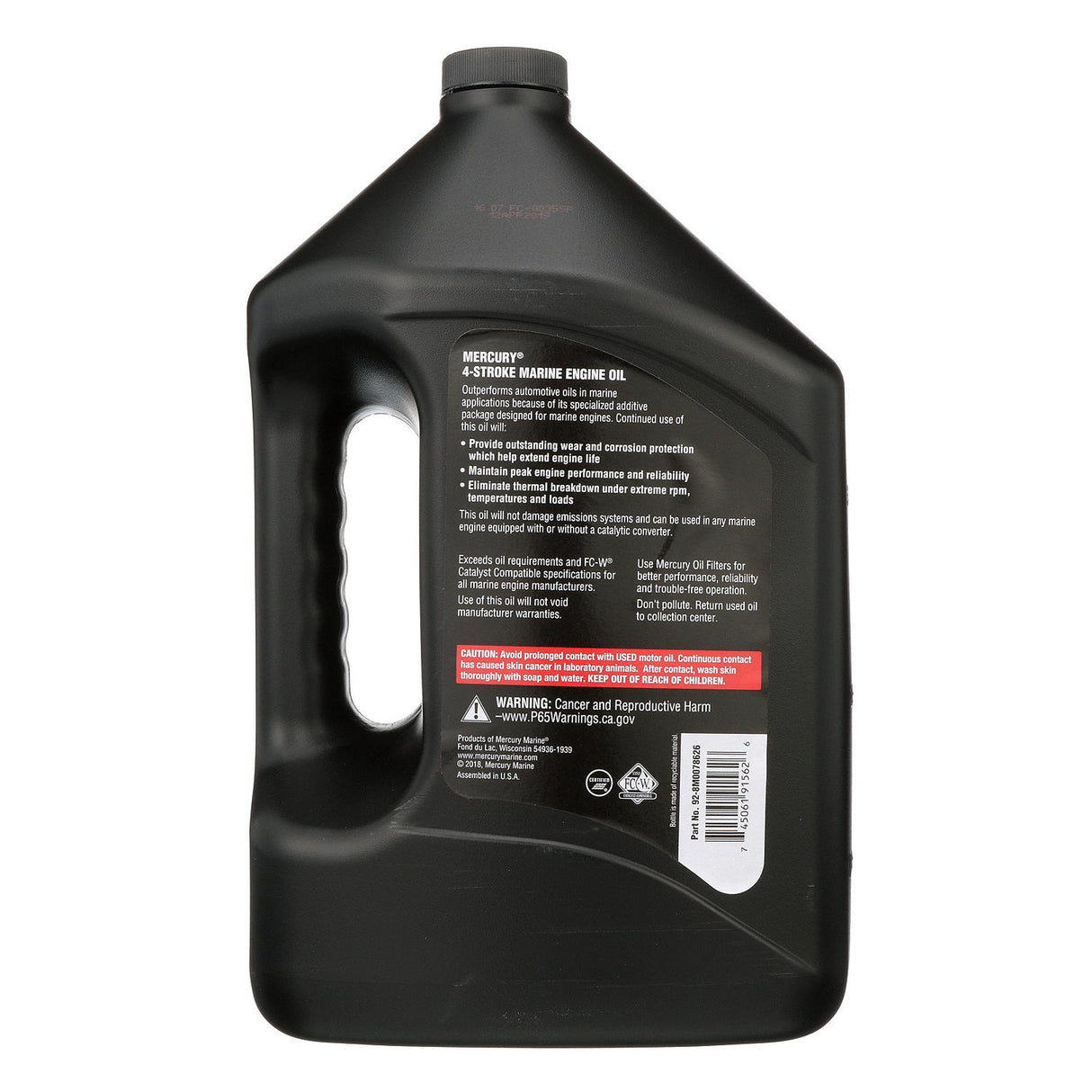 Mercury FC W 10W 30 Marine Engine Oil - Gallon - 92-8M0078626