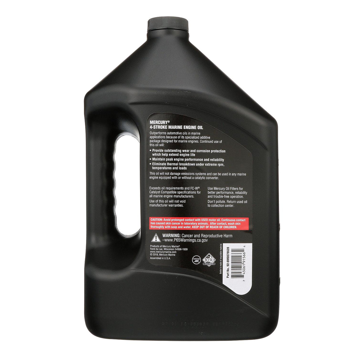 Mercury FC W 25W 40 Marine Engine Oil - Gallon - 92-8M0078628