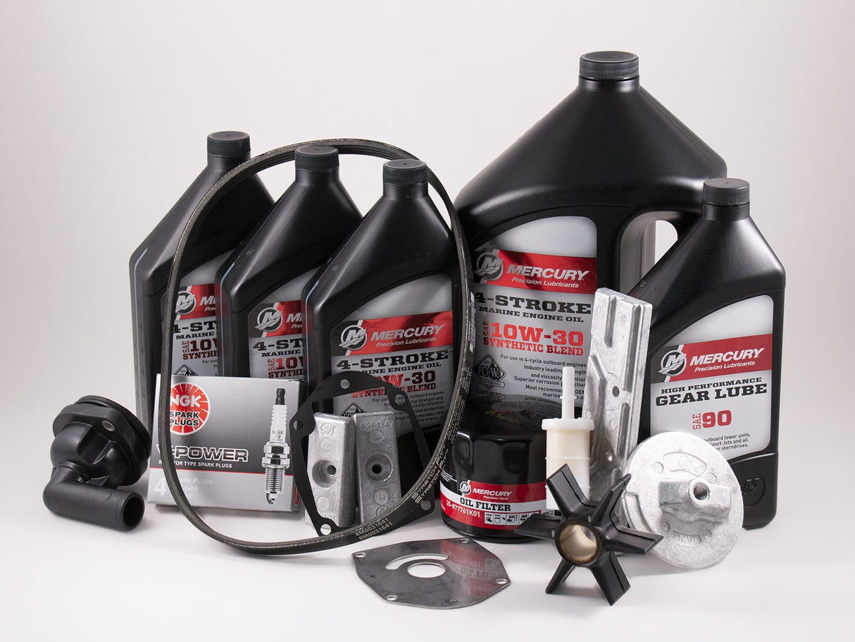 Mercury 150 EFI 4 Stroke Complete 300 Hour Service Maintenance Kit 10W-30 Synthetic Blend - 8M0094233