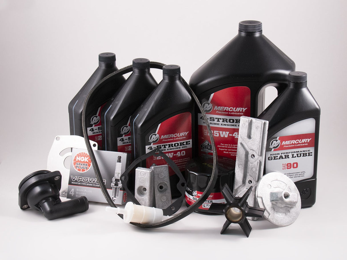 Mercury 150 EFI 4 Stroke Complete 300 Hour Service Maintenance Kit 25W-40 - 8M0094233