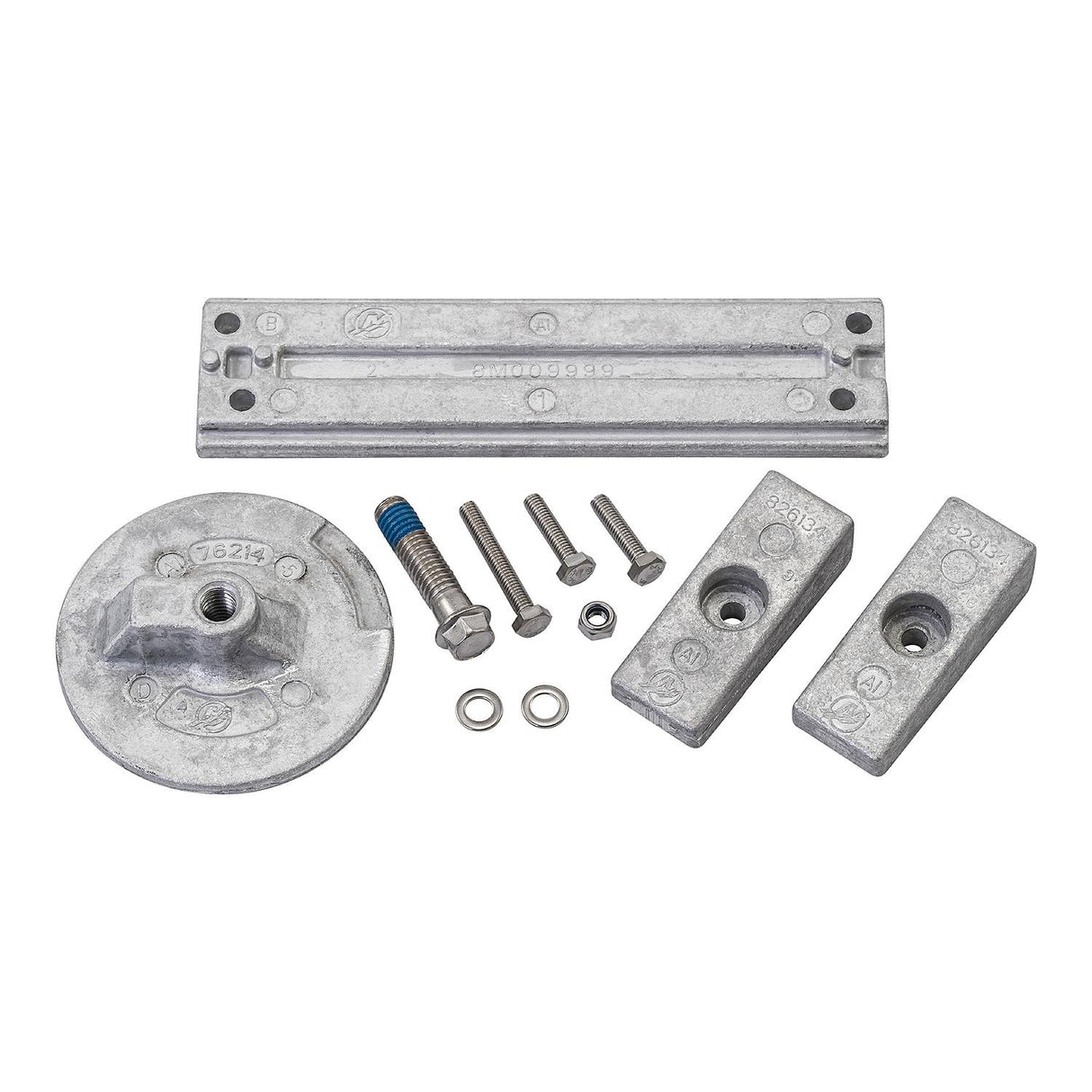Mercury Quicksilver 97-8M0107550 Outboard Aluminum Anode Kit - Fits 135 - 200 HP 4 Cylinder Verado - 75 - 115 - 135 - 250 HP Optimax Engine