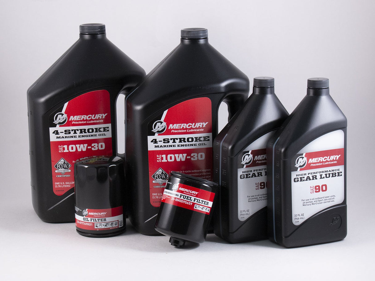 Mercury Verado 200 225 250 275 300 350 L6 Complete 100 hour Service Maintenance Kit 10W-30 - 8M0120657 - S/N 2B144123 & Above