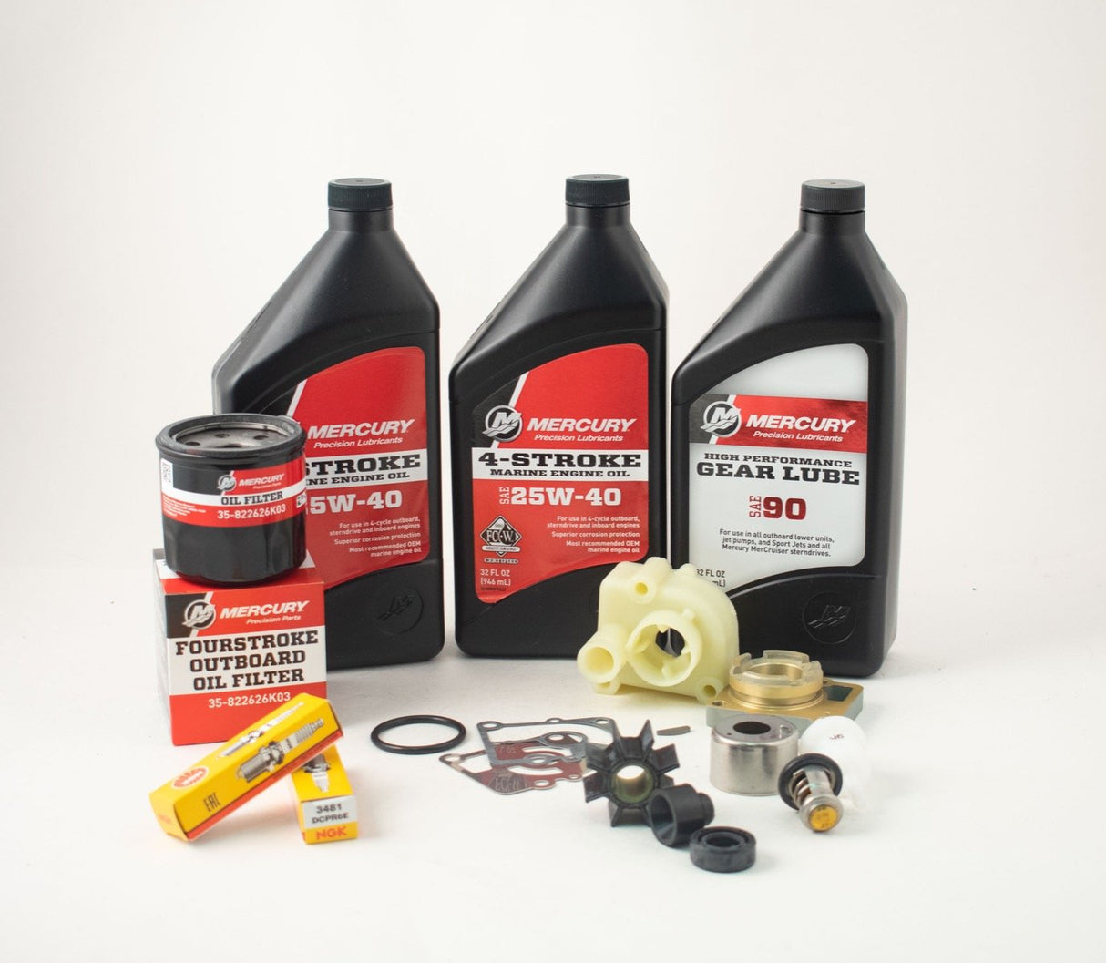 Mercury 15/20 HP Complete 300 Hour Service Maintenance Kit 25W-40 - 8M0120838 - S/N 0R235949 - 0R833819
